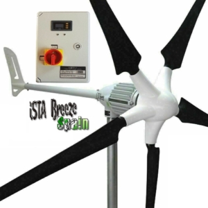 Aerogenerador i 1500 48 Voltios con regulador de carga 5 aspas color negro