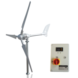 Aerogenerador i 1000 24 Voltios con regulador de carga 3 aspas color blanco