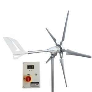 Aerogenerador i 1000 24 Voltios con regulador de carga 5 aspas color blanco